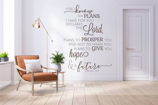 Jeremiah 2911 Bible Verse Wall Decal - Scripture Home Decor - image 1