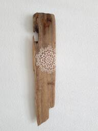 Lace Driftwood Wall Art, Crochet Lace - thumbnail 1