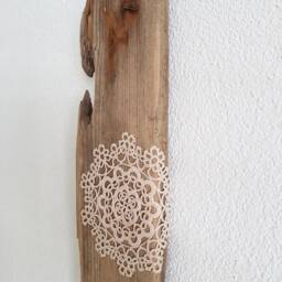 Lace Driftwood Wall Art, Crochet Lace - thumbnail 3