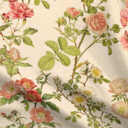 Flower Sheets - English Rose Alabaster By Peacoquettedesigns Vintage Cream Floral Cotton Sateen Sheet Set Bedding Spoonflower - thumbnail 4