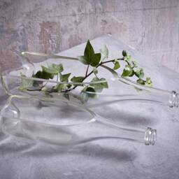 Succulent Planter - Upcycled Clear Bottle Diamond Cut Glass Pot - thumbnail 2