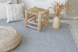 Large Handwoven 200x300 cm Gray Rug, Area Living Room Washable Kids Boho Scandi Grauer Teppich, Tapis - thumbnail 1