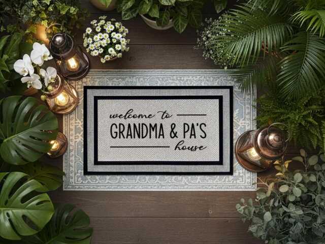 Personalized Grandparents Doormat - Washable Welcome Mat - image 1
