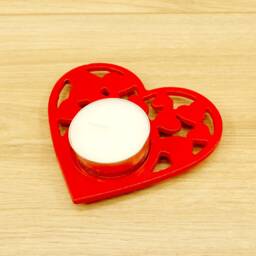 Heart Candle Holder - Heart Design Holder, Valentines Gift, Love Anniversary Tealight - thumbnail 2