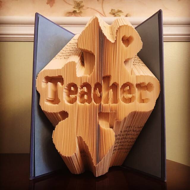 Teacher Puzzle Piece Book Folding - Autism Awareness