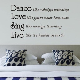 Dance Like Nobody's Watching Quote Inspirational Wall Decals Words Saying Home Decor - thumbnail 1
