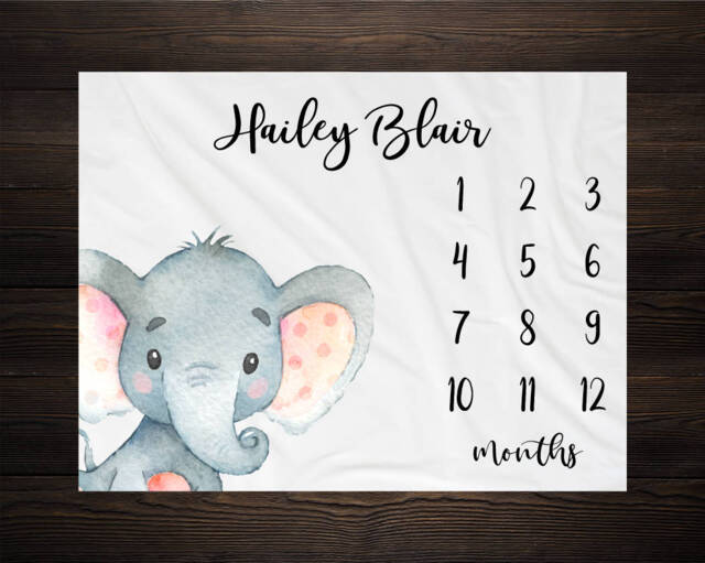 Safari Baby Milestone Blanket Month Growth Tracker Fleece Shower Tribal Newborn Gift Animals - image 1