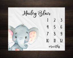 Safari Baby Milestone Blanket Month Growth Tracker Fleece Shower Tribal Newborn Gift Animals