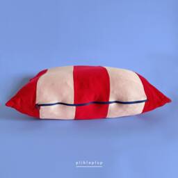 Patchwork Striped Pillowcase Pink/Red - thumbnail 2