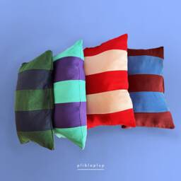 Patchwork Striped Pillowcase Pink/Red - thumbnail 3