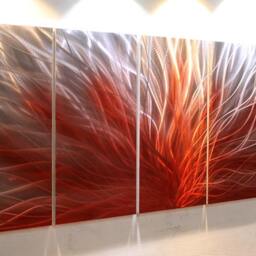 Abstract Metal Wall Art Sculpture Modern 3D Painting, Indoor/Outdoor Decor - thumbnail 3