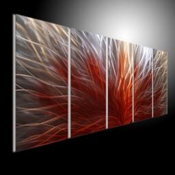 Abstract Metal Wall Art Sculpture Modern 3D Painting, Indoor/Outdoor Decor - thumbnail 1