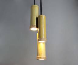 Bamboo Tube Chandelier 3-Light Pendant Lighting