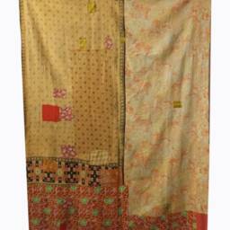 Handmade Vintage Kantha Quilt Indian Boho Bedspread - thumbnail 2