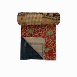 Handmade Vintage Kantha Quilt Indian Boho Bedspread