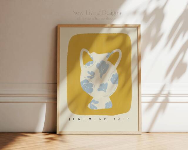 Jeremiah 186 Jug Gicl??e - Printed & Shipped Modern Scripture Decor Bible Verse Prints Christian Home Faith Poster - image 1