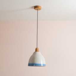 Blue & White Element Pendant Light in Ceramic Oak - thumbnail 2