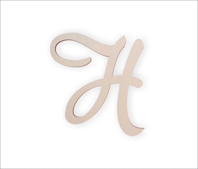 Unfinished Wooden Letter H - Cursive - Large Wall Decor For Nursery, Wedding, Or Diy Craft - image 1