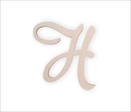Unfinished Wooden Letter H - Cursive - Large Wall Decor For Nursery, Wedding, Or Diy Craft - thumbnail 1