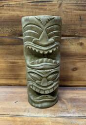 Stone Garden Totem Pole Easter Island African Head Tiki Statue Ornament - thumbnail 1