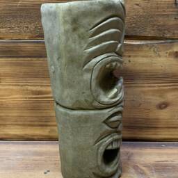 Stone Garden Totem Pole Easter Island African Head Tiki Statue Ornament - thumbnail 2