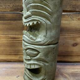 Stone Garden Totem Pole Easter Island African Head Tiki Statue Ornament - thumbnail 3