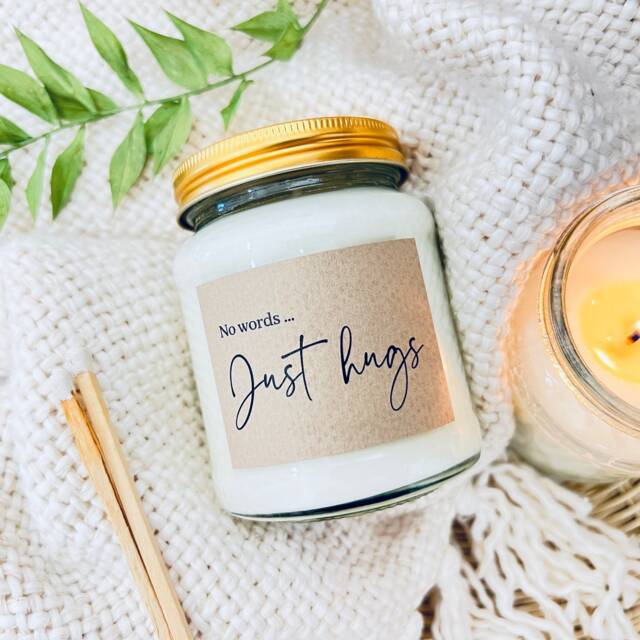 No Words, Just Hugs Scented Soy Candle, Thinking Of You, Sympathy, Bereavement Gift - image 1