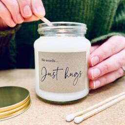 No Words, Just Hugs Scented Soy Candle, Thinking Of You, Sympathy, Bereavement Gift - thumbnail 3
