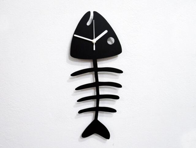 Fish Bone Silhouette - Wall Clock - image 1