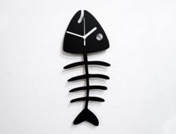 Fish Bone Silhouette - Wall Clock - thumbnail 1