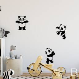 Panda Nursery Wall Decals - Set Of 5 Cute Animal Stickers - thumbnail 3
