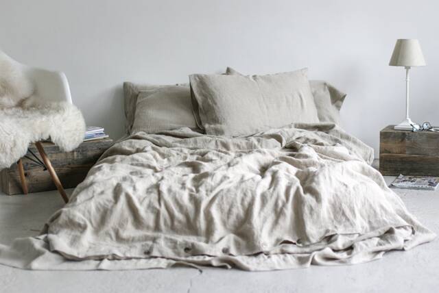 Natural Linen Bedding Set Soft Flax Duvet Cover & Pillowcases - image 1