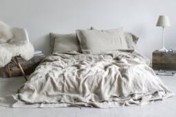 Natural Linen Bedding Set Soft Flax Duvet Cover & Pillowcases - thumbnail 1