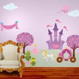 Unicorn Wall Sticker Decal For Girls Room Princess Mural - Sku101-Stick - thumbnail 2