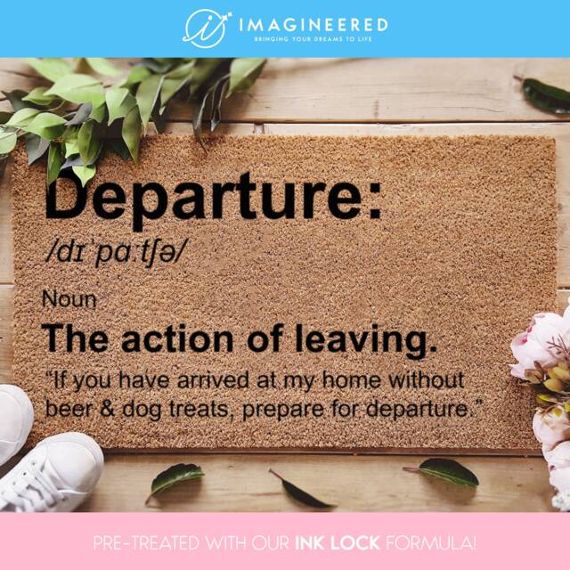 Welcome Doormat Funny - Departure Definition Customized Door Mat Porch Decor Housewarming Gift Personalized - image 1