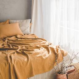 Forest Green Heavyweight Linen Bedspread - Handmade From 100% Natural Linen, Softly Washed, Breathable For A Calm, Earthy Bedroom Feel - thumbnail 4