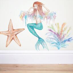Starfish Wall Decal, Starfish Sticker, Nautical Nursery, Starfish Decor, Starfish Decals, Mermaid Decor, Ocean Nursery, Under The Sea, Sea Art - thumbnail 2