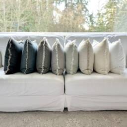 Neutral Linen Pillow Covers - Decorative Fringe Layering Pillows 16x26 Lumbar Cushion Cover 26x26 Euro Sham 20x20 Sofa - thumbnail 2