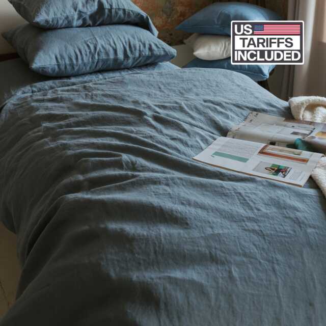 stone Washed Linen Blanket Organic Farmhouse Bedspread - image 1