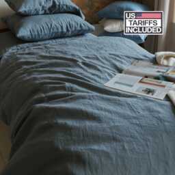 stone Washed Linen Blanket Organic Farmhouse Bedspread - thumbnail 1