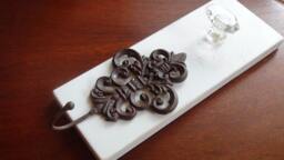 "Wall Hanging With Crystal Knob & French Iron Hook - Original ""Bauble Board" - thumbnail 1