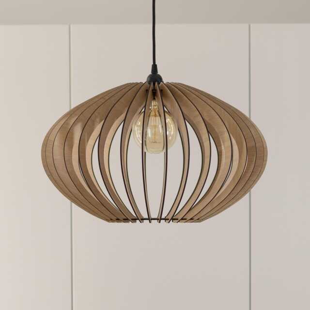 Wooden Light Fixture, Wood Pendant Lamp, Ceiling Light, Modern Design, Kitchen Island, Mid Century, Nordic Style, Handmade Lighting - image 1