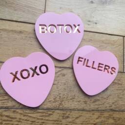 Mini Acrylic Heart Wall Decor Set Of 3, Mirror Accent - thumbnail 2