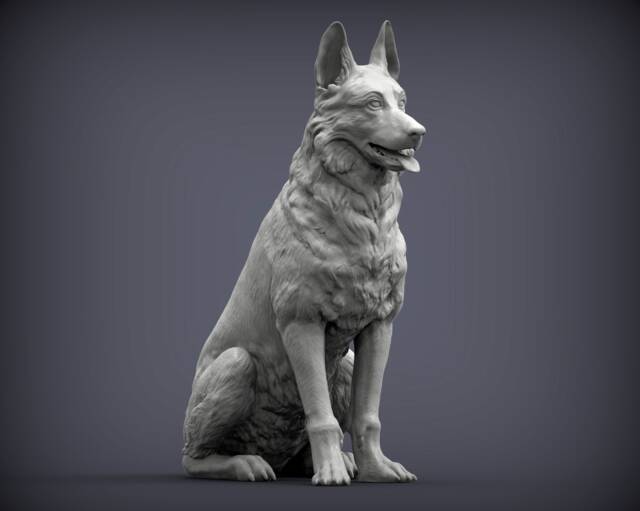 3D Printed German Shepherd Figurine Dog Statue, Keepsake, Memorial - image 1