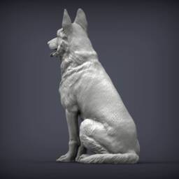 3D Printed German Shepherd Figurine Dog Statue, Keepsake, Memorial - thumbnail 3