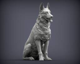 3D Printed German Shepherd Figurine Dog Statue, Keepsake, Memorial - thumbnail 1