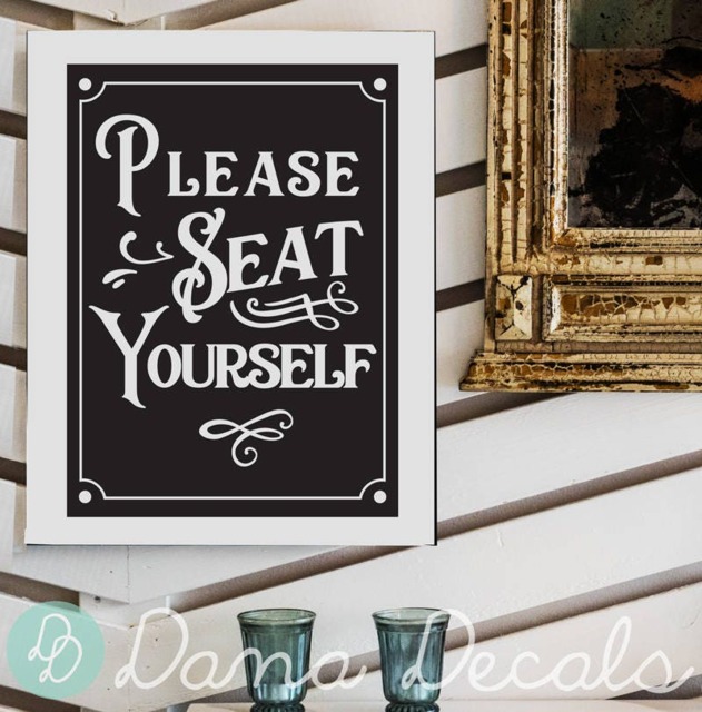 Please Seat Yourself Vinyl Decal - Funny Bathroom Quote Sign - image 1