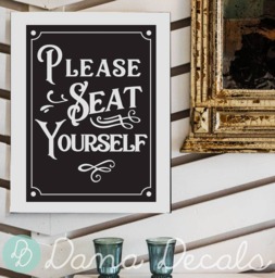 Please Seat Yourself Vinyl Decal - Funny Bathroom Quote Sign - thumbnail 1