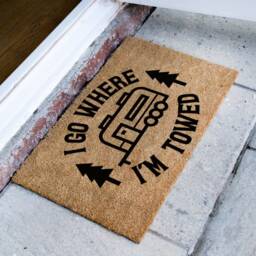I Go Where I'm Towed Funny Travel Doormat - Customised Towing Coir Door Mat For Campervan Personalised Caravan Doormats - thumbnail 2