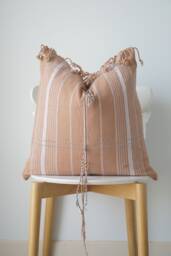 Brown Tribal Hemp Hand Woven Natural Dye Color Hmong Lumbar Pillow Cover - thumbnail 1
